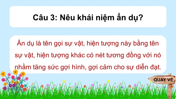 Trò chơi khởi động Ngữ văn 6 kết nối Bài 5: Biện pháp tu từ