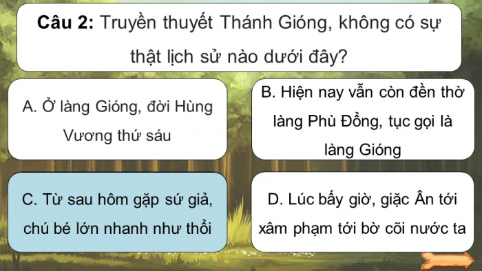 Trò chơi khởi động Ngữ văn 6 kết nối Bài 6: Thánh Gióng
