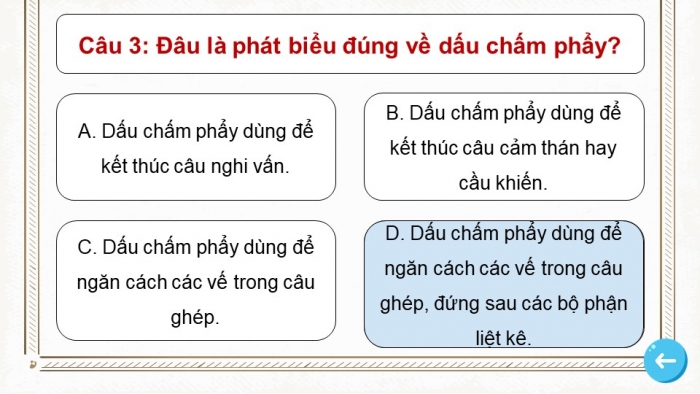 Trò chơi khởi động Ngữ văn 6 kết nối Bài 6: Dấu câu, Nghĩa của từ ngữ, Biện pháp tu từ