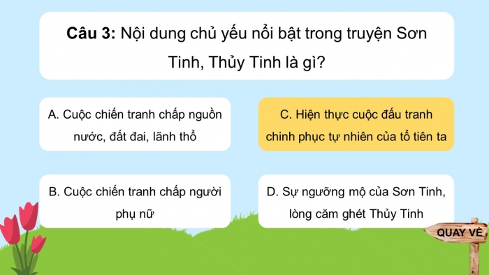 Trò chơi khởi động Ngữ văn 6 kết nối Bài 6: Sơn Tinh, Thuỷ Tinh