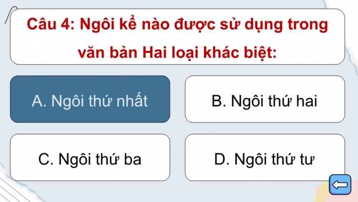 Trò chơi khởi động Ngữ văn 6 kết nối Bài 8: Hai loại khác biệt