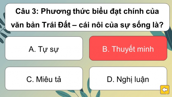 Trò chơi khởi động Ngữ văn 6 kết nối Bài 9: Trái Đất – cái nôi của sự sống
