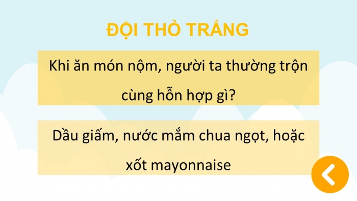 Trò chơi khởi động Công nghệ 6 chân trời Bài 5: Bảo quản và chế biến thực phẩm trong gia đình