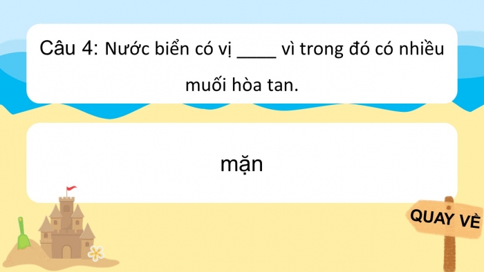Trò chơi khởi động Địa lí 6 chân trời Bài 18: Biển và đại dương