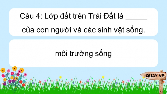 Trò chơi khởi động Địa lí 6 chân trời Bài 19: Lớp đất và các nhân tố hình thành đất. Một số nhóm đất điển hình
