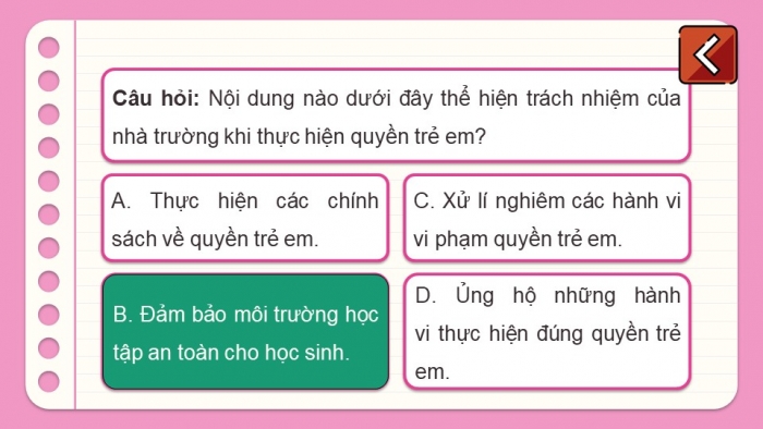 Trò chơi khởi động Công dân 6 chân trời Bài 12: Thực hiện quyền trẻ em