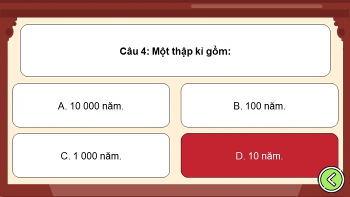 Trò chơi khởi động Lịch sử 6 chân trời Bài 2: Thời gian trong lịch sử