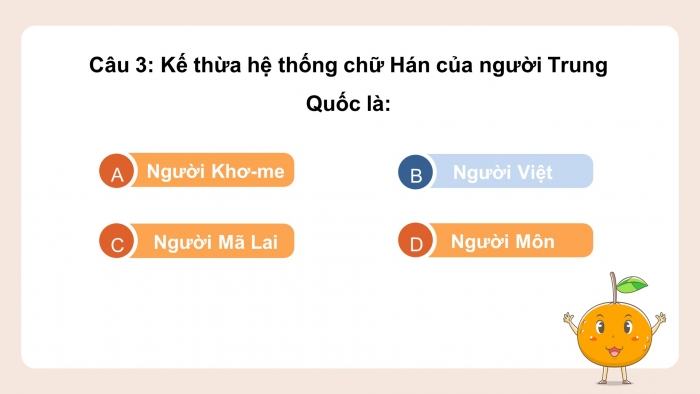 Trò chơi khởi động Lịch sử 6 chân trời Bài 13: Giao lưu thương mại và văn hoá ở Đông Nam Á từ đầu Công nguyên đến thế kỉ X