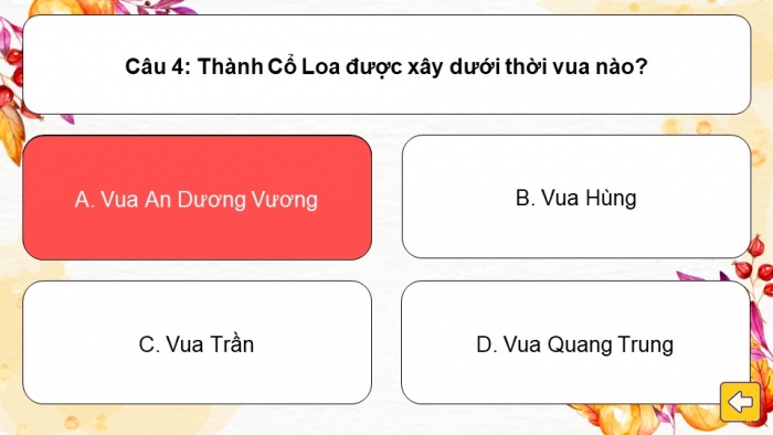 Trò chơi khởi động Lịch sử 6 chân trời Bài 15: Đời sống của người Việt thời kì Văn Lang, Âu Lạc