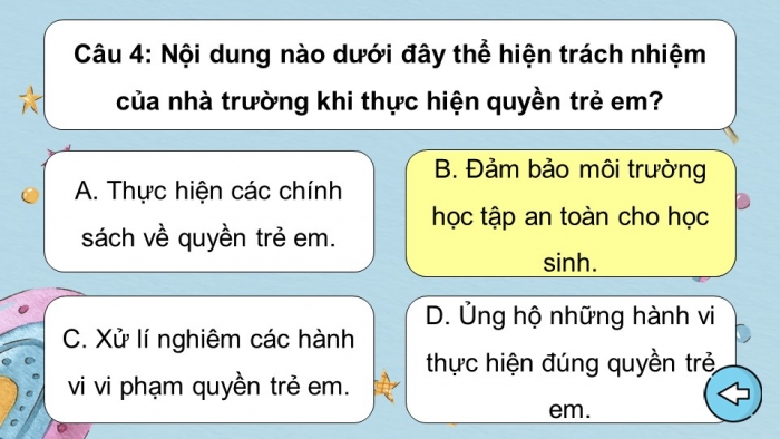 Trò chơi khởi động Công dân 6 kết nối Bài 12: Thực hiện quyền trẻ em