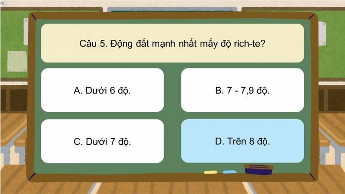 Trò chơi khởi động Địa lí 6 cánh diều Bài 9: Cấu tạo của Trái Đất. Các mảng kiến tạo. Núi lửa và động đất