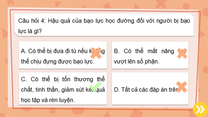 Trò chơi khởi động Công dân 7 kết nối Bài 7: Phòng, chống bạo lực học đường
