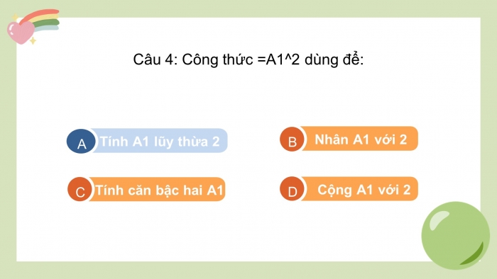 Trò chơi khởi động Tin học 7 kết nối Bài 8: Công cụ hỗ trợ tính toán