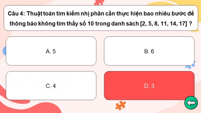 Trò chơi khởi động Tin học 7 kết nối Bài 16: Thuật toán sắp xếp