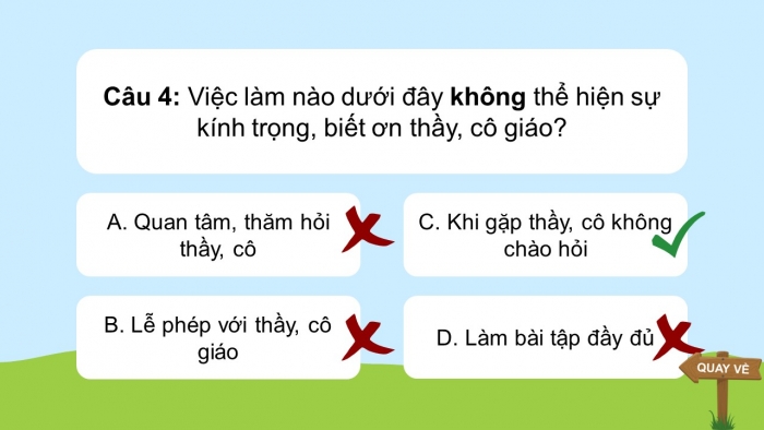 Trò chơi khởi động Đạo đức 2 kết nối Bài 3: Kính trọng thầy giáo, cô giáo
