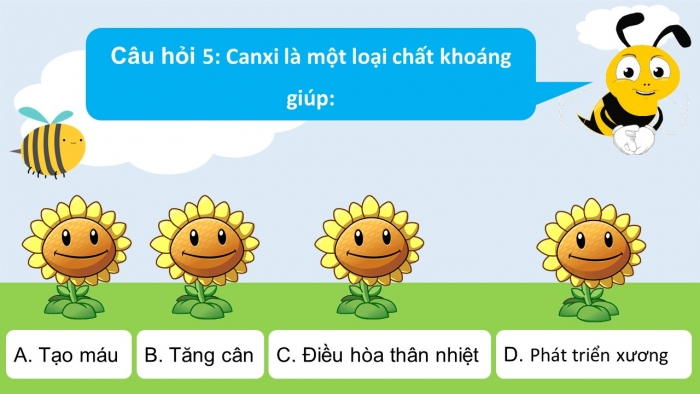 Trò chơi khởi động Công nghệ 6 kết nối Bài 4: Thực phẩm và dinh dưỡng