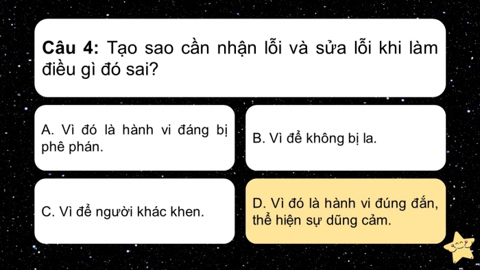 Trò chơi khởi động Đạo đức 2 kết nối Bài 6: Nhận lỗi và sửa lỗi
