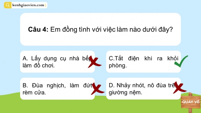 Trò chơi khởi động Đạo đức 2 kết nối Bài 8: Bảo quản đồ dùng gia đình