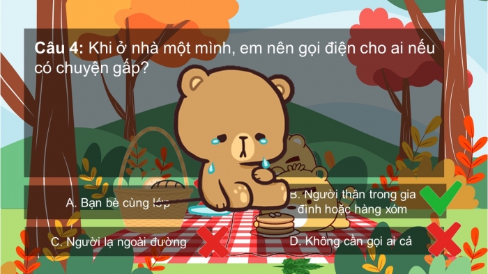 Trò chơi khởi động Đạo đức 2 kết nối Bài 11: Tìm kiếm sự hỗ trợ khi ở nhà