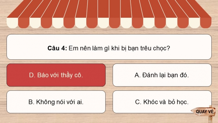 Trò chơi khởi động Đạo đức 2 kết nối Bài 12: Tìm kiếm sự hỗ trợ khi ở trường