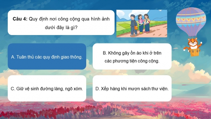 Trò chơi khởi động Đạo đức 2 kết nối Bài 15: Em tuân thủ quy định nơi công cộng
