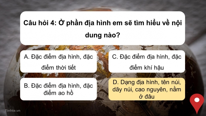 Trò chơi khởi động Lịch sử và Địa lí 4 kết nối tri thức
