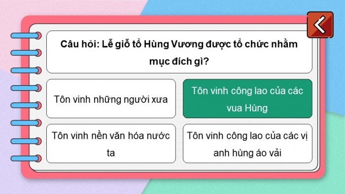 Trò chơi khởi động Lịch sử Địa lí 4 kết nối Bài 7: Đền Hùng và lễ giỗ Tổ Hùng Vương