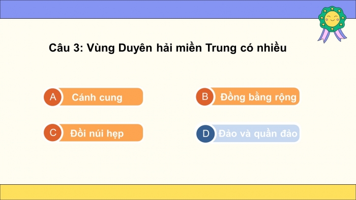 Trò chơi khởi động Lịch sử Địa lí 4 kết nối Bài 15: Thiên nhiên vùng Duyên hải miền Trung