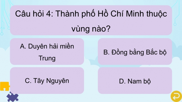 Trò chơi khởi động Lịch sử Địa lí 4 kết nối Bài 27: Thành phố Hồ Chí Minh