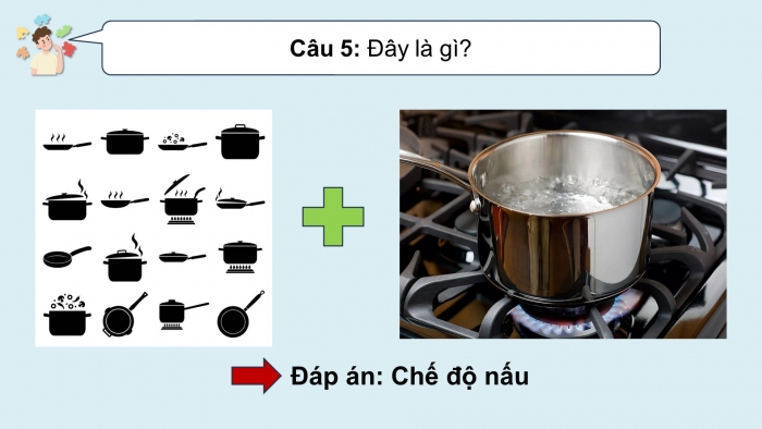 Trò chơi khởi động Công nghệ 6 kết nối Bài 13: Bếp hồng ngoại