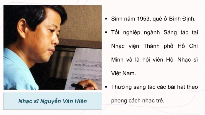 Giáo án điện tử Âm nhạc 9 kết nối Tiết 32: Hát Bài hát Một thời để nhớ, Nghe nhạc Bài hát Khi tóc thầy bạc trắng
