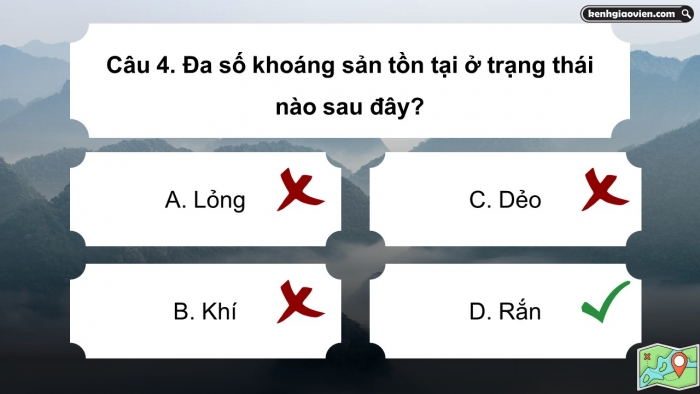 Trò chơi khởi động Địa lí 6 kết nối Bài 13: Các dạng địa hình chính trên Trái Đất. Khoáng sản