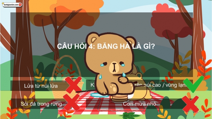 Trò chơi khởi động Địa lí 6 kết nối Bài 20: Sông và hồ. Nước ngầm và băng hà