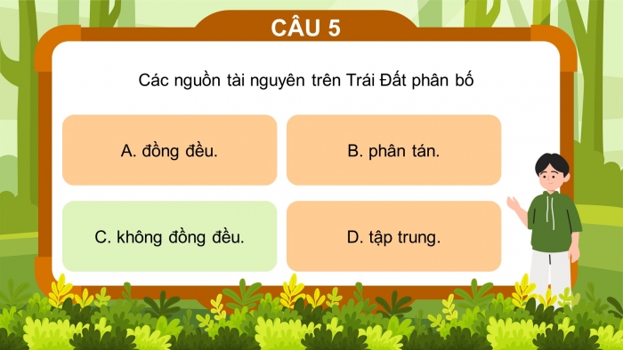 Trò chơi khởi động Địa lí 6 kết nối Bài 28: Mối quan hệ giữa con người và thiên nhiên