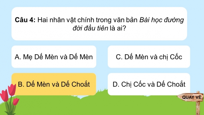 Trò chơi khởi động Ngữ văn 6 kết nối Bài 1: Bài học đường đời đầu tiên