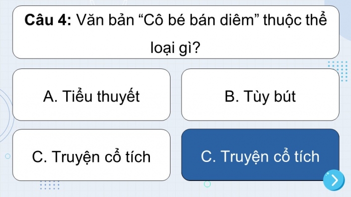 Trò chơi khởi động Ngữ văn 6 kết nối Bài 3: Cô bé bán diêm