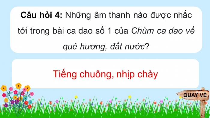 Trò chơi khởi động Ngữ văn 6 kết nối Bài 4: Chùm ca dao về quê hương đất nước