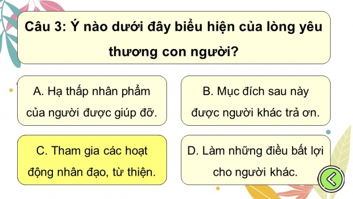 Trò chơi khởi động Công dân 6 kết nối Bài 2: Yêu thương con người