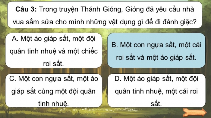 Trò chơi khởi động Ngữ văn 6 kết nối Bài 6: Thánh Gióng