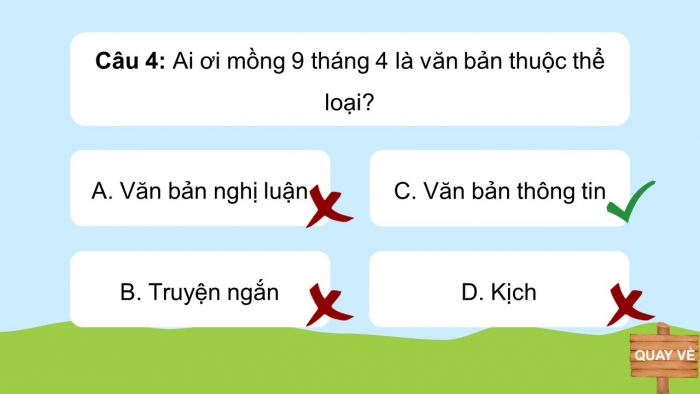 Trò chơi khởi động Ngữ văn 6 kết nối Bài 6: Ai ơi mồng 9 tháng 4