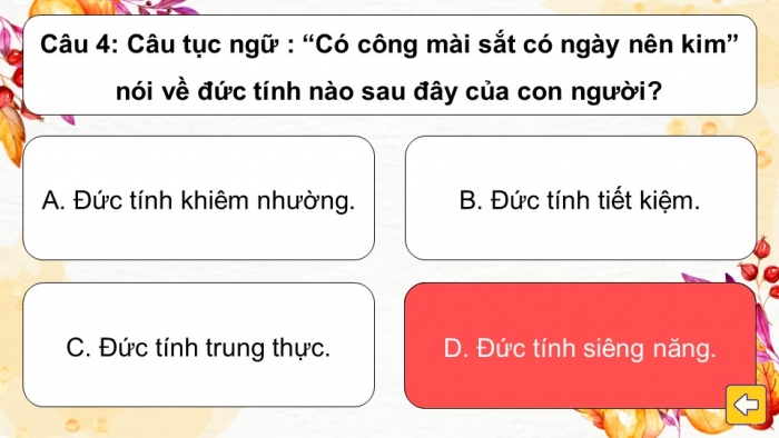 Trò chơi khởi động Công dân 6 kết nối Bài 3: Siêng năng, kiên trì