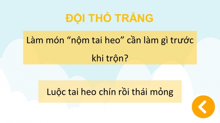 Trò chơi khởi động Công nghệ 6 chân trời Bài 5: Bảo quản và chế biến thực phẩm trong gia đình