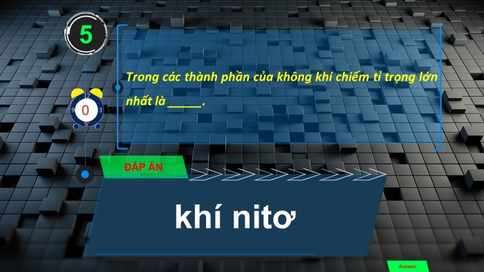 Trò chơi khởi động Địa lí 6 chân trời Bài 12: Lớp vỏ khí. Khối khí. Khí áp và gió trên Trái Đất