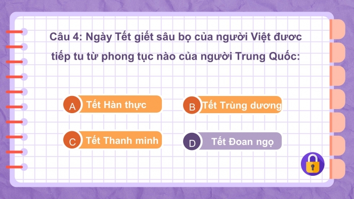 Trò chơi khởi động Lịch sử 6 chân trời Bài 17: Đấu tranh bảo tồn và phát triển văn hoá dân tộc thời Bắc thuộc