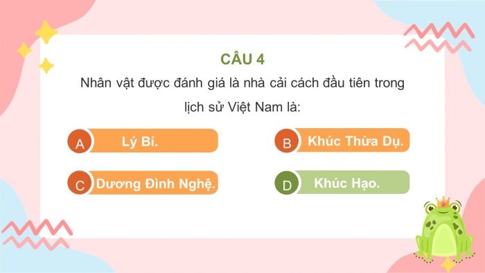 Trò chơi khởi động Lịch sử 6 chân trời Bài 20: Vương quốc Chăm-pa từ thế kỉ II đến thế kỉ X