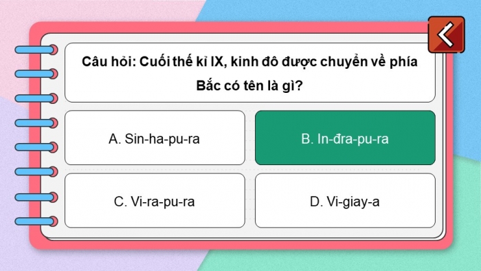 Trò chơi khởi động Lịch sử 6 chân trời Bài 21: Vương quốc cổ Phù Nam