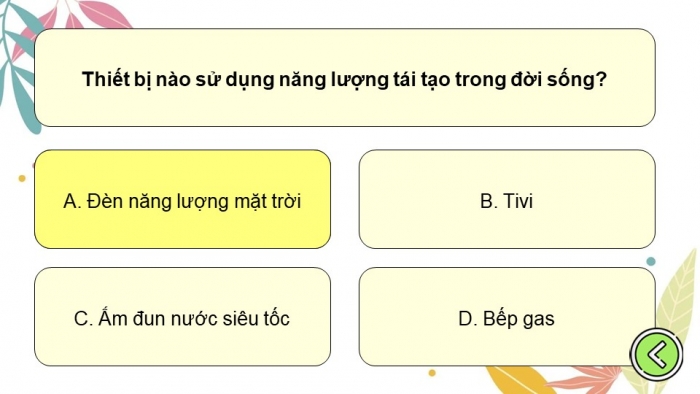 Trò chơi khởi động Công nghệ 6 cánh diều Bài 4: Sử dụng năng lượng trong gia đình