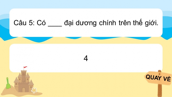 Trò chơi khởi động Địa lí 6 cánh diều Bài 19: Biển và đại dương. Một số đặc điểm của môi trường biển