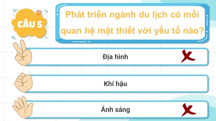 Trò chơi khởi động Địa lí 6 cánh diều Bài 25: Con người và thiên nhiên