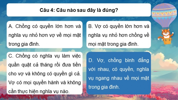 Trò chơi khởi động Công dân 7 kết nối Bài 10: Quyền và nghĩa vụ của công dân trong gia đình